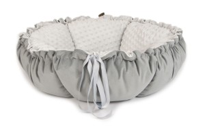 Bed DAISY gray velvet + minky