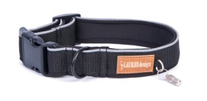 Collar with buckle L black + black neoprene