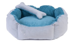 Bed Diana 55 x 50 cm gray velvet + petrol blue