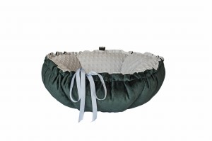 Bed DAISY 65cm green velvet + minky