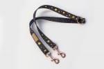 Double dog leash splitter 2 cm  - stars GOLD